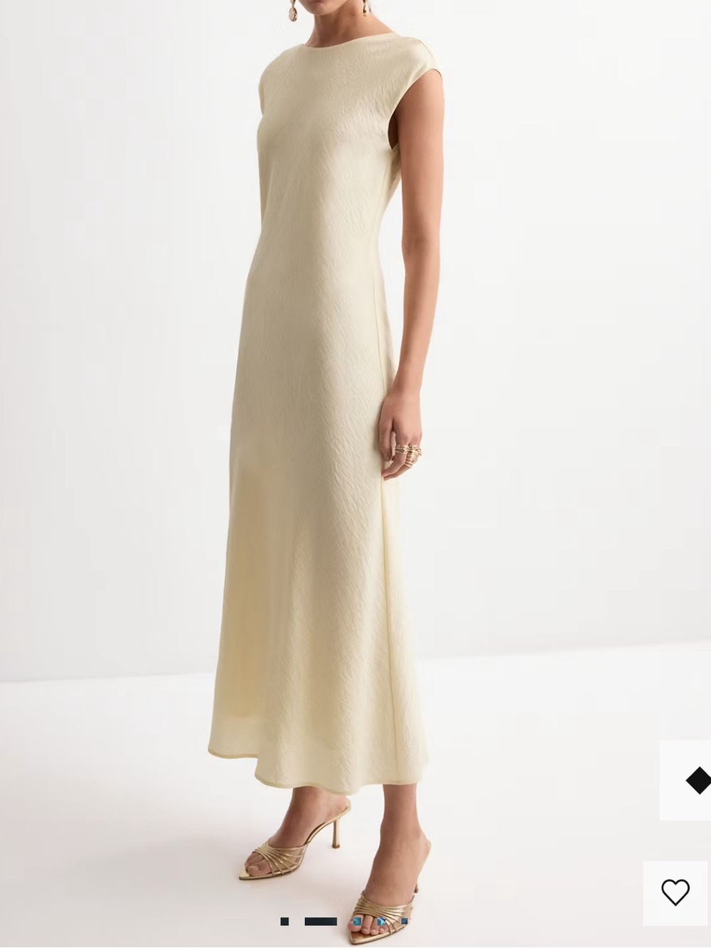 Mango Cream Textured Maxi Dress OPEN-BACK TEXTURED DRESS 4095